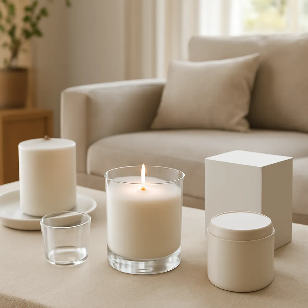 Hero image: long-lasting candle fragrance in a calm living space, premium US lifestyle photography, realistic materials, clean composition, no text
