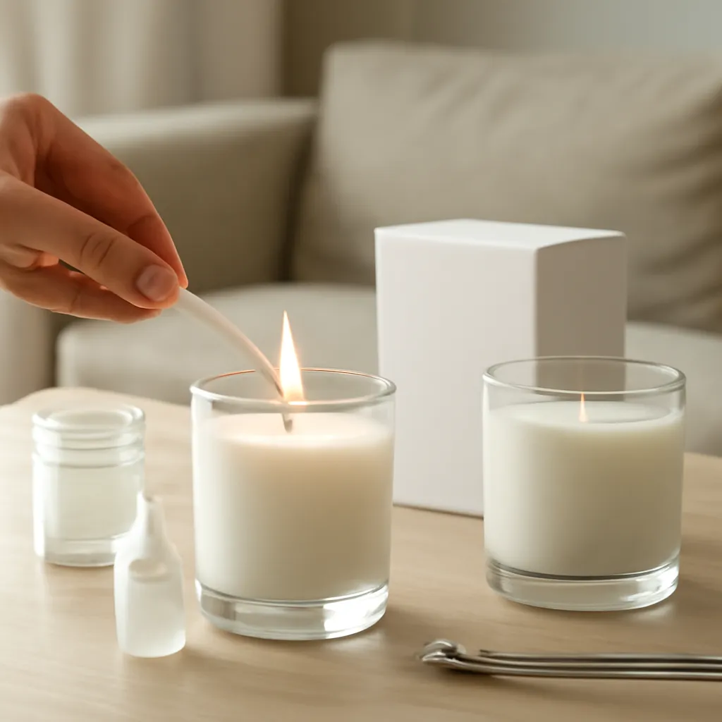 Hero image: weak-fragrance candle troubleshooting setup, premium US lifestyle photography, realistic materials, clean composition, no text