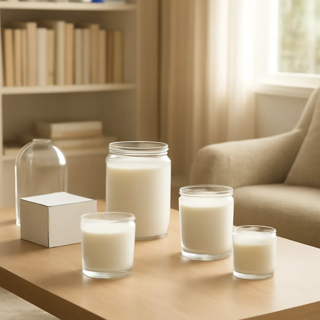 Lifestyle image: luxury woody candles in a modern reading room placed naturally in an American home or event setting, realistic light, uncluttered styling, no text