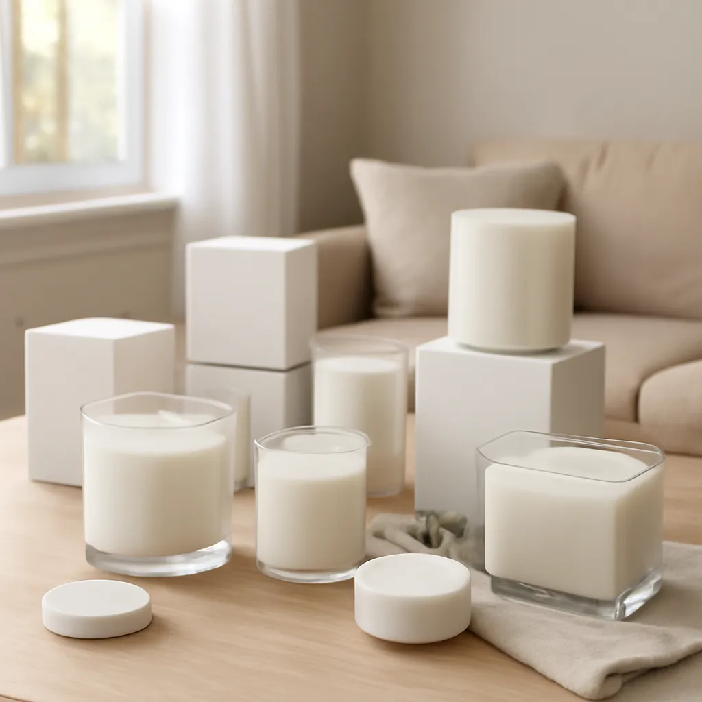 Commercial CTA image: premium scented candle presentation related to twenty coordinated fragrance pairing concepts, gift-ready ecommerce styling, no text