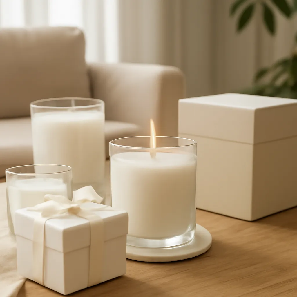 Commercial CTA image: premium scented candle presentation related to weak candle fragrance troubleshooting scene, gift-ready ecommerce styling, no text