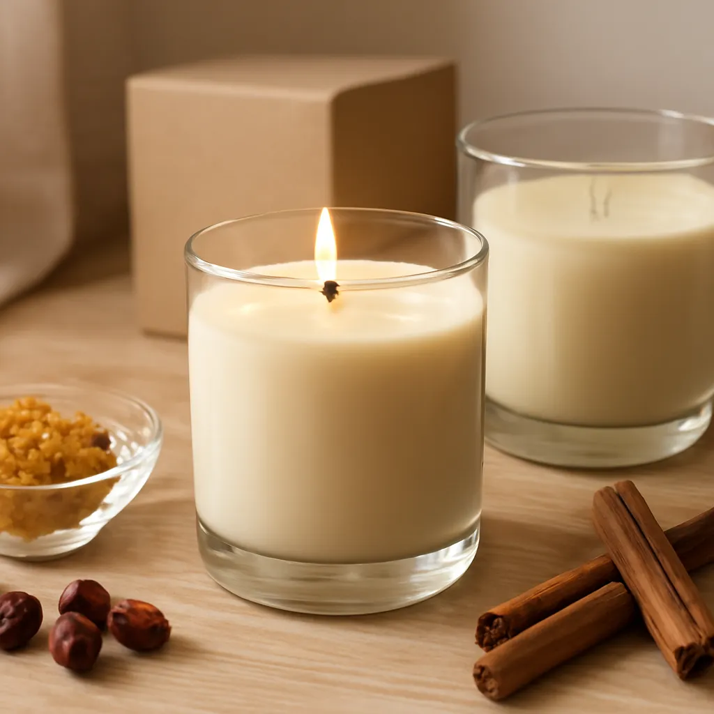 Create a close-up or macro evidence image illustrating room size and ventilation. Emphasize realistic wax texture, wick fibers, glass reflections, fragrance ingredients, packaging materials or room details that directly support the article topic. Canvas size 2000 × 1500 px, photorealistic premium commercial photography, early-fall palette with restrained amber and burgundy accents. Keep the composition clean and editorial, with one clear focal point and realistic scale. Candle vessels should be physically correct, with smooth glass and believable wax surfaces; any flame must be small and realistic and should appear only when context requires it. Use restrained props that directly support "Why Do Some Candle Scents Smell Stronger Than Others? 2026 Guide". Avoid excessive seasonal décor, duplicated ingredient arrangements, surreal fragrance smoke, AI artifacts, noisy textures, distorted hands, unreadable labels, typography, icons, logos and watermarks. Leave a small area of negative space for optional manual annotations. Crisp detail, natural shadows, realistic color balance and subtle depth of field.