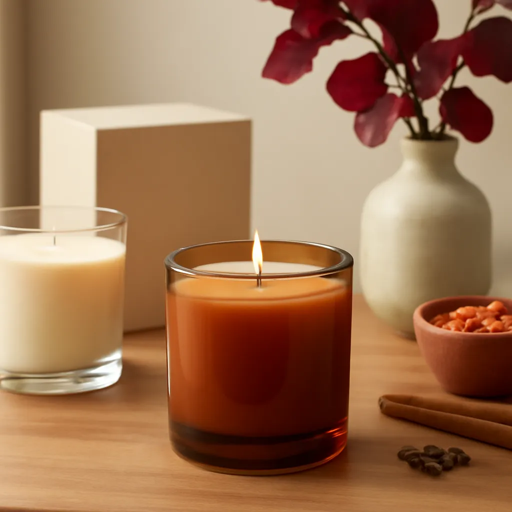 Create a close-up or macro evidence image illustrating room size and ventilation. Emphasize realistic wax texture, wick fibers, glass reflections, fragrance ingredients, packaging materials or room details that directly support the article topic. Canvas size 2000 × 1500 px, photorealistic premium commercial photography, early-fall palette with restrained amber and burgundy accents. Keep the composition clean and editorial, with one clear focal point and realistic scale. Candle vessels should be physically correct, with smooth glass and believable wax surfaces; any flame must be small and realistic and should appear only when context requires it. Use restrained props that directly support "Why Can't I Smell My Candle? 8 Reasons Scent Throw Feels Weak". Avoid excessive seasonal décor, duplicated ingredient arrangements, surreal fragrance smoke, AI artifacts, noisy textures, distorted hands, unreadable labels, typography, icons, logos and watermarks. Leave a small area of negative space for optional manual annotations. Crisp detail, natural shadows, realistic color balance and subtle depth of field.