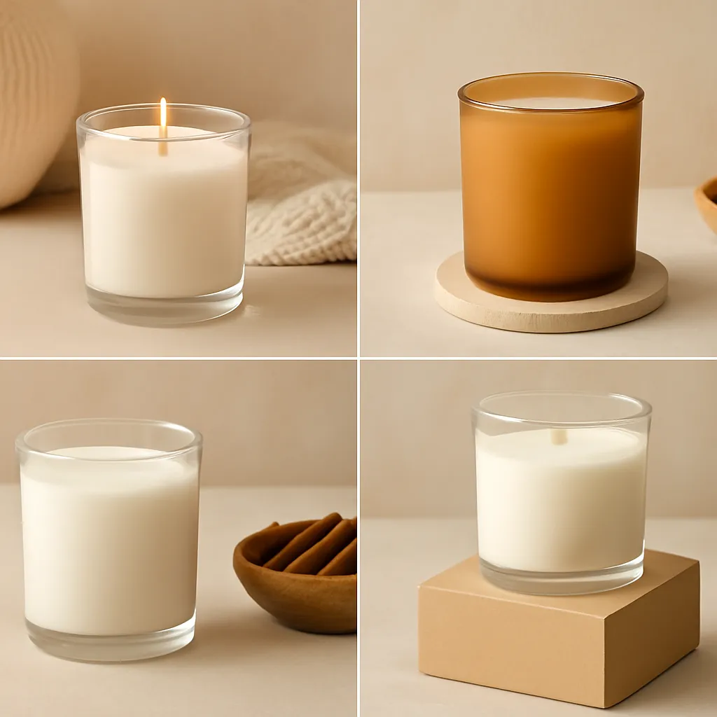 Create a comparison or decision-guide visual around candle placement. Arrange two to four clearly differentiated options in a balanced layout, with enough visual separation that labels can be added later in design software. Do not generate typography. Canvas size 2000 × 1500 px, photorealistic premium commercial photography, cozy early-fall beige and amber palette. Keep the composition clean and editorial, with one clear focal point and realistic scale. Candle vessels should be physically correct, with smooth glass and believable wax surfaces; any flame must be small and realistic and should appear only when context requires it. Use restrained props that directly support "How to Keep Your House Smelling Fresh in 2026". Avoid excessive seasonal décor, duplicated ingredient arrangements, surreal fragrance smoke, AI artifacts, noisy textures, distorted hands, unreadable labels, typography, icons, logos and watermarks. Leave a small area of negative space for optional manual annotations. Crisp detail, natural shadows, realistic color balance and subtle depth of field.