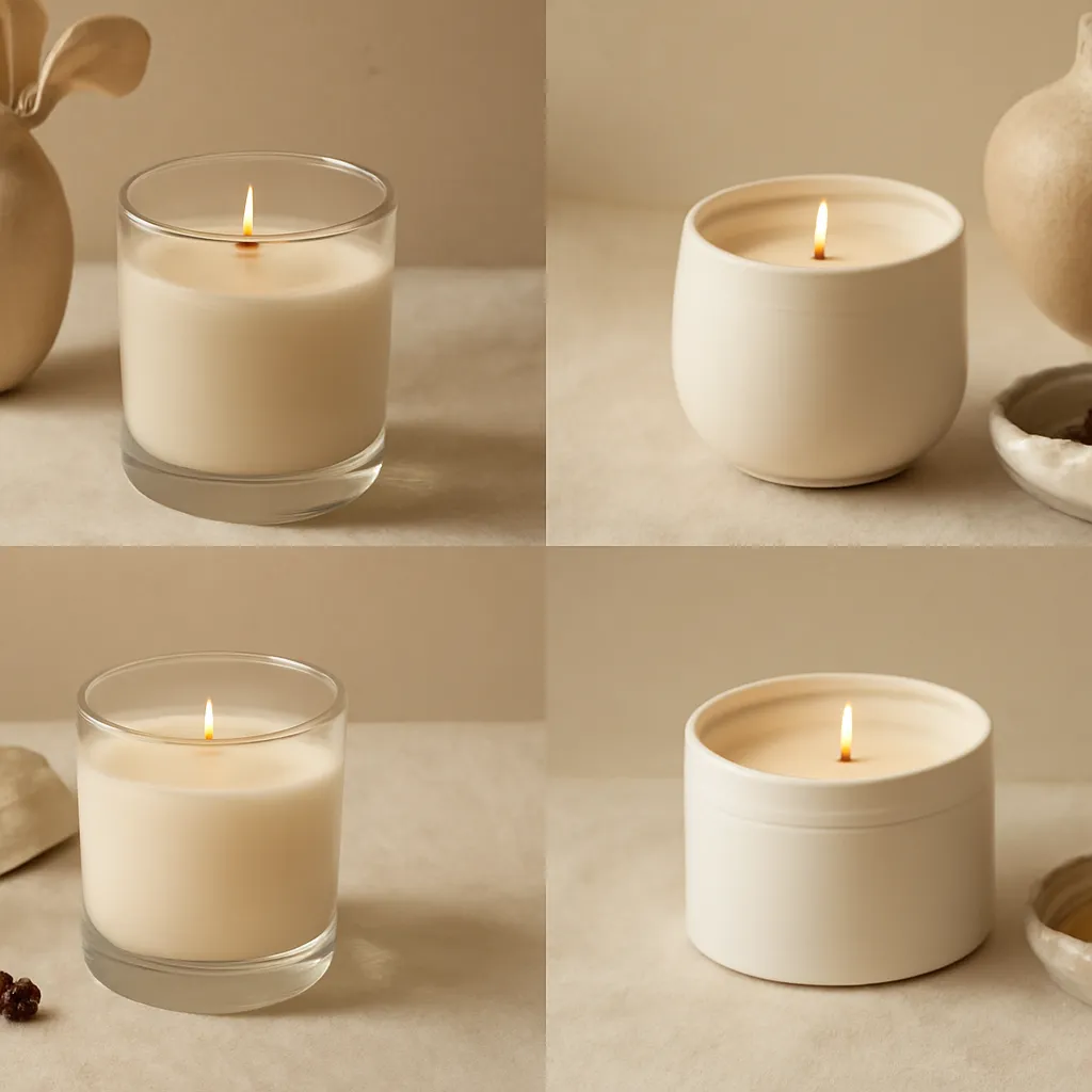 Create a comparison or decision-guide visual around placement strategies for balanced coverage. Arrange two to four clearly differentiated options in a balanced layout, with enough visual separation that labels can be added later in design software. Do not generate typography. Canvas size 2000 × 1500 px, photorealistic premium commercial photography, cozy early-fall beige and amber palette. Keep the composition clean and editorial, with one clear focal point and realistic scale. Candle vessels should be physically correct, with smooth glass and believable wax surfaces; any flame must be small and realistic and should appear only when context requires it. Use restrained props that directly support "How to Scent an Open Floor Plan in 2026". Avoid excessive seasonal décor, duplicated ingredient arrangements, surreal fragrance smoke, AI artifacts, noisy textures, distorted hands, unreadable labels, typography, icons, logos and watermarks. Leave a small area of negative space for optional manual annotations. Crisp detail, natural shadows, realistic color balance and subtle depth of field.